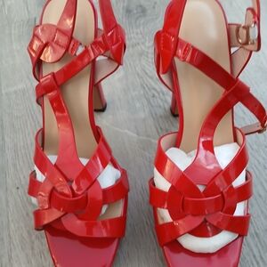 Red Strappy Women's Heels